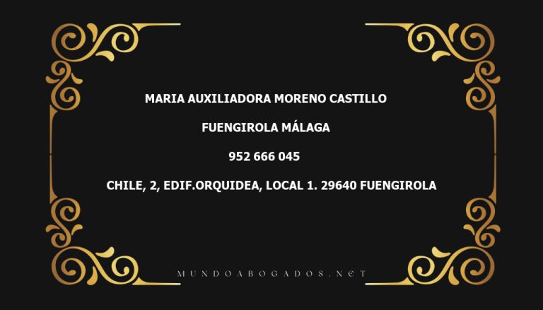 abogado Maria Auxiliadora Moreno Castillo en la localidad de Fuengirola