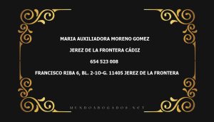 abogado Maria Auxiliadora Moreno Gomez en la localidad de Jerez de la Frontera