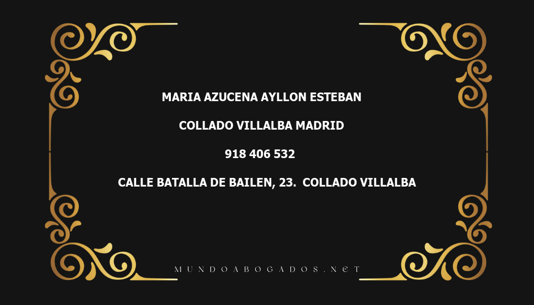 abogado Maria Azucena Ayllon Esteban en la localidad de Collado Villalba