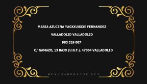 abogado Maria Azucena Yagxxuuxxe Fernandez en la localidad de Valladolid