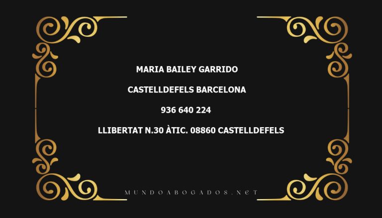 abogado Maria Bailey Garrido en la localidad de Castelldefels