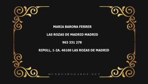 abogado Maria Barona Ferrer en la localidad de Las Rozas de Madrid