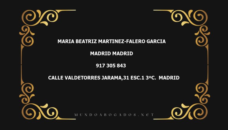 abogado Maria Beatriz Martinez-Falero Garcia en la localidad de Madrid