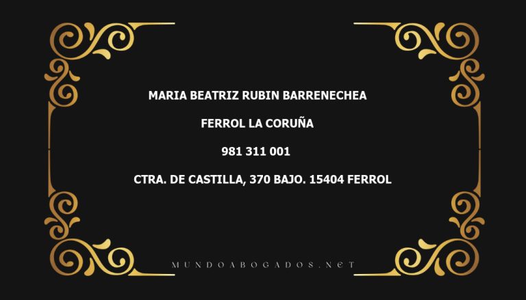 abogado Maria Beatriz Rubin Barrenechea en la localidad de Ferrol