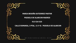 abogado Maria Begoña Gutierrez Pastor en la localidad de Pozuelo de Alarcon