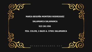 abogado Maria Begoña Montero Rodriguez en la localidad de Salamanca