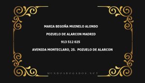 abogado Maria Begoña Muinelo Alonso en la localidad de Pozuelo de Alarcon