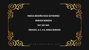 abogado Maria-Begoña Ruiz Gutierrez en la localidad de Burgos