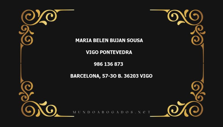 abogado Maria Belen Bujan Sousa en la localidad de Vigo