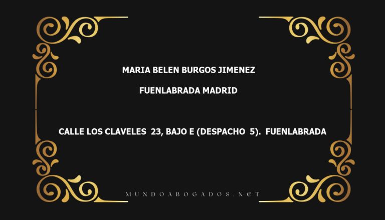 abogado Maria Belen Burgos Jimenez en la localidad de Fuenlabrada