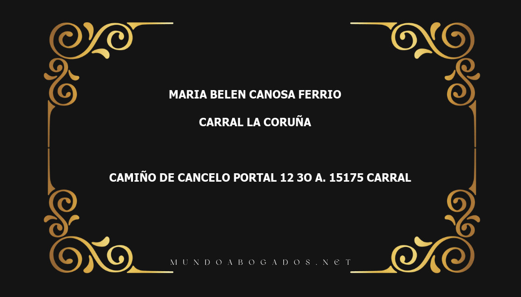 abogado Maria Belen Canosa Ferrio en la localidad de Carral