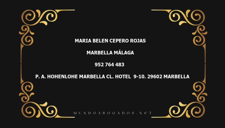 abogado Maria Belen Cepero Rojas en la localidad de Marbella