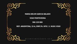 abogado Maria Belen Garcia Balado en la localidad de Vigo