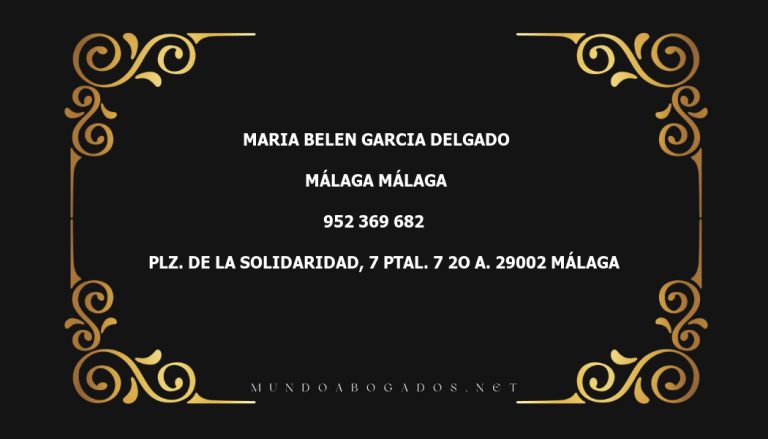 abogado Maria Belen Garcia Delgado en la localidad de Málaga