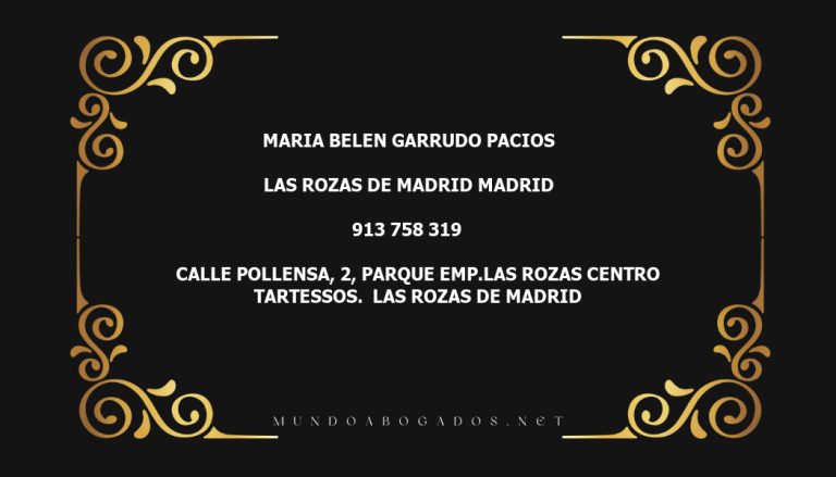 abogado Maria Belen Garrudo Pacios en la localidad de Las Rozas de Madrid