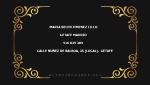 abogado Maria Belen Jimenez Lillo en la localidad de Getafe