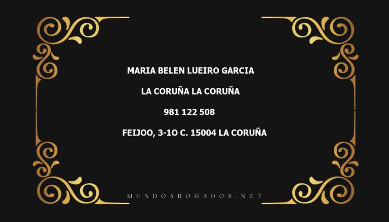 abogado Maria Belen Lueiro Garcia en la localidad de La Coruña