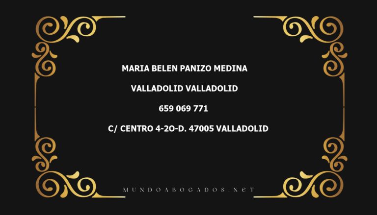 abogado Maria Belen Panizo Medina en la localidad de Valladolid