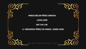 abogado Maria Belen Pérez Sancha en la localidad de Leon