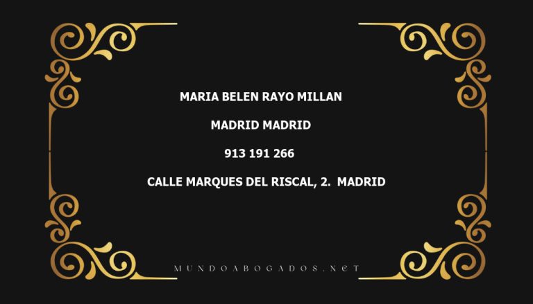 abogado Maria Belen Rayo Millan en la localidad de Madrid