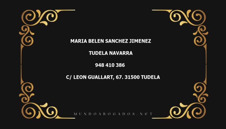 abogado Maria Belen Sanchez Jimenez en la localidad de Tudela