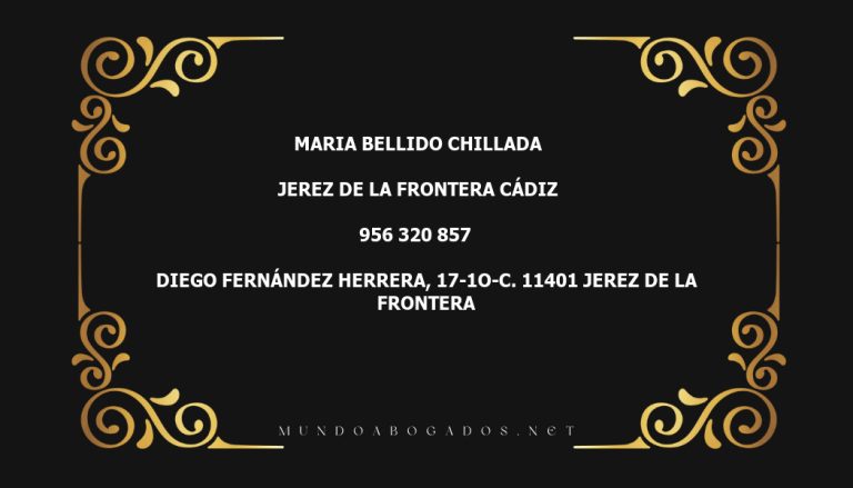 abogado Maria Bellido Chillada en la localidad de Jerez de la Frontera