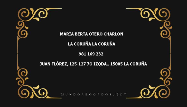 abogado Maria Berta Otero Charlon en la localidad de La Coruña