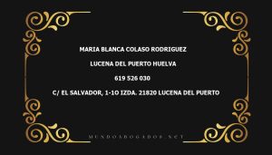 abogado Maria Blanca Colaso Rodriguez en la localidad de Lucena del Puerto