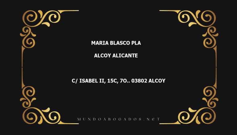 abogado Maria Blasco Pla en la localidad de Alcoy