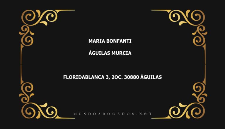 abogado Maria Bonfanti en la localidad de Águilas