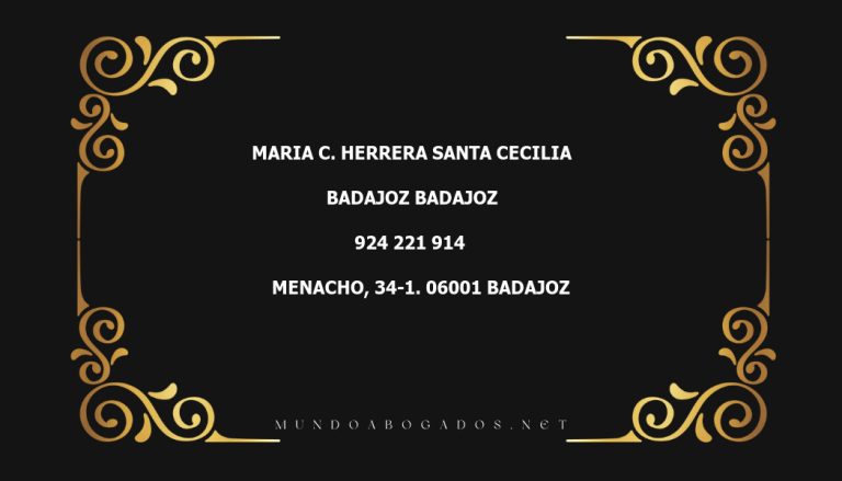 abogado Maria C. Herrera Santa Cecilia en la localidad de Badajoz