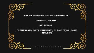 abogado Maria Candelaria De La Rosa Gonzalez en la localidad de Tegueste