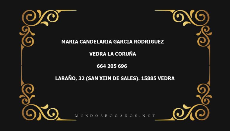 abogado Maria Candelaria Garcia Rodriguez en la localidad de Vedra