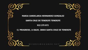 abogado Maria Candelaria Hernandez Gonzalez en la localidad de Santa Cruz de Tenerife