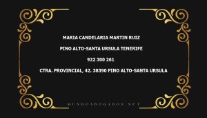 abogado Maria Candelaria Martin Ruiz en la localidad de Pino Alto-Santa Ursula