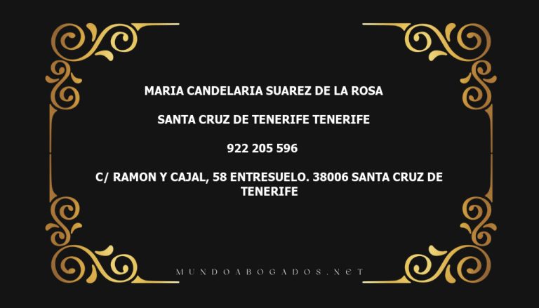 abogado Maria Candelaria Suarez De La Rosa en la localidad de Santa Cruz de Tenerife