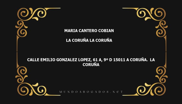 abogado Maria Cantero Cobian en la localidad de La Coruña