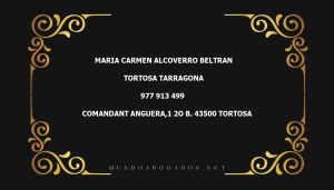 abogado Maria Carmen Alcoverro Beltran en la localidad de Tortosa