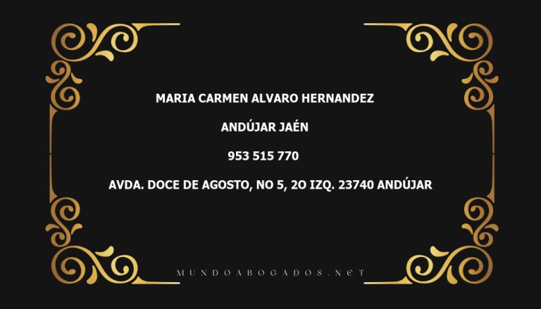 abogado Maria Carmen Alvaro Hernandez en la localidad de Andújar