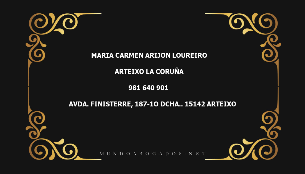 abogado Maria Carmen Arijon Loureiro en la localidad de Arteixo