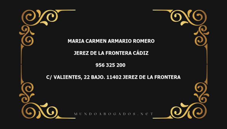 abogado Maria Carmen Armario Romero en la localidad de Jerez de la Frontera