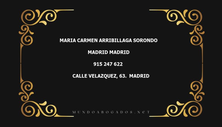 abogado Maria Carmen Arribillaga Sorondo en la localidad de Madrid