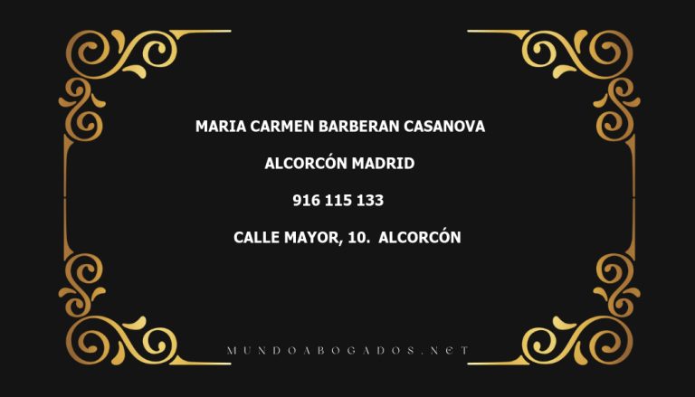 abogado Maria Carmen Barberan Casanova en la localidad de Alcorcón