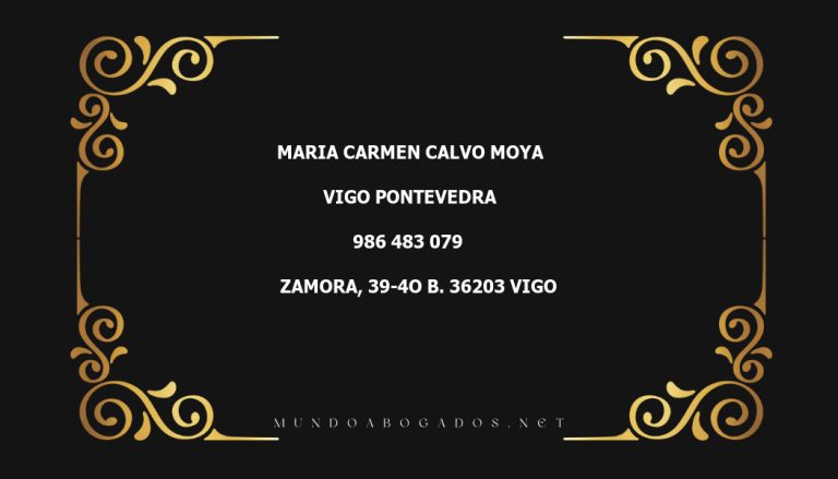 abogado Maria Carmen Calvo Moya en la localidad de Vigo