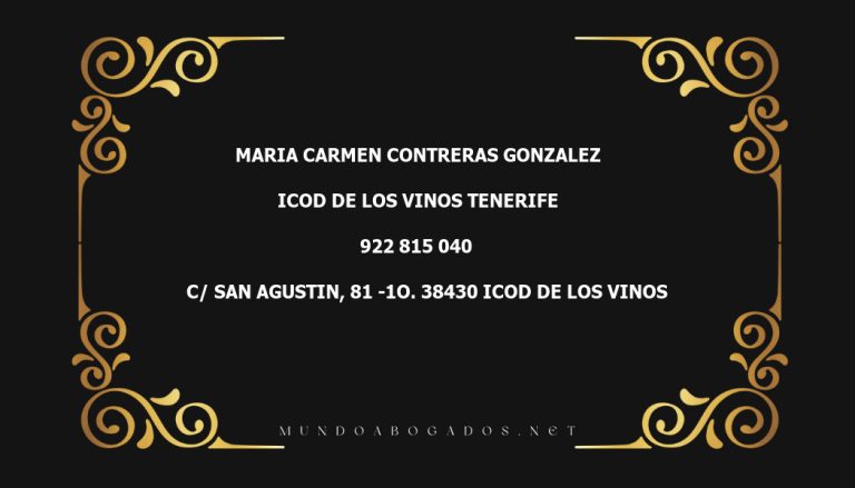 abogado Maria Carmen Contreras Gonzalez en la localidad de ICOD DE LOS VINOS