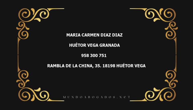 abogado Maria Carmen Diaz Diaz en la localidad de Huétor Vega