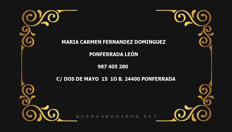 abogado Maria Carmen Fernandez Dominguez en la localidad de Ponferrada