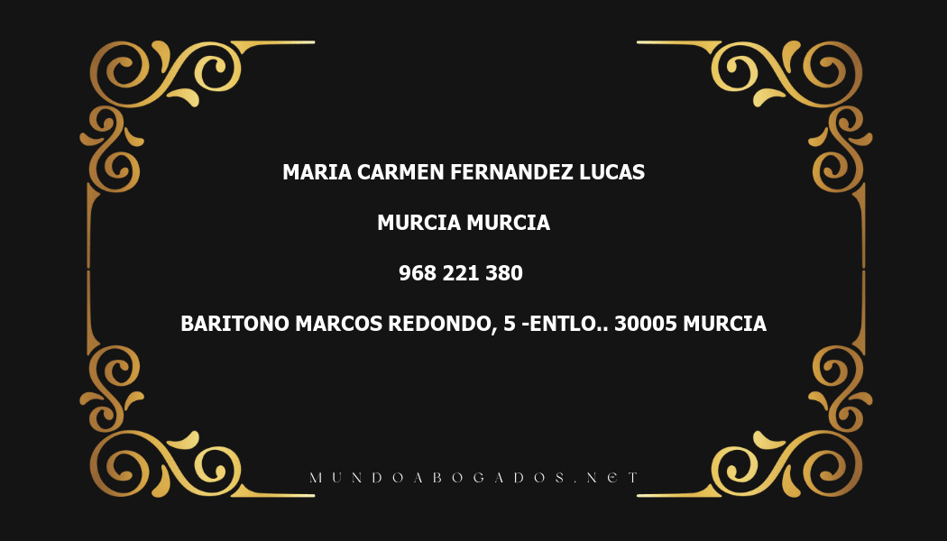 abogado Maria Carmen Fernandez Lucas en la localidad de Murcia