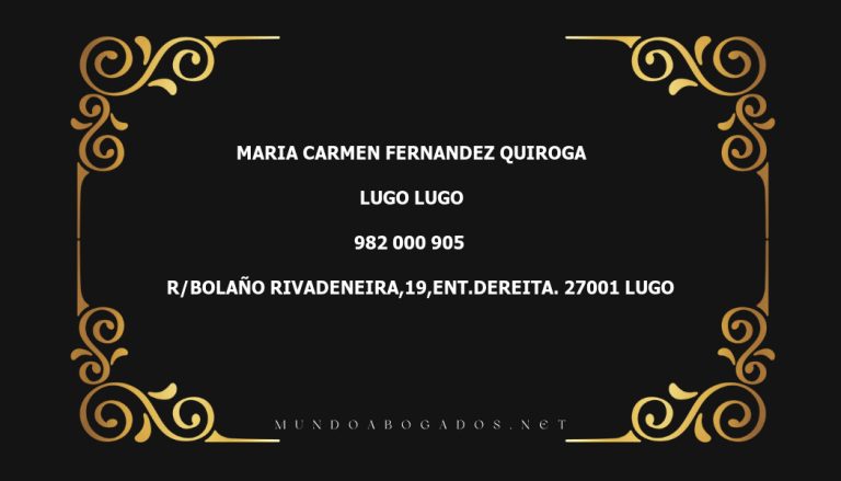 abogado Maria Carmen Fernandez Quiroga en la localidad de Lugo