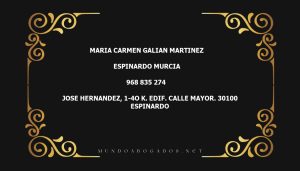 abogado Maria Carmen Galian Martinez en la localidad de Espinardo